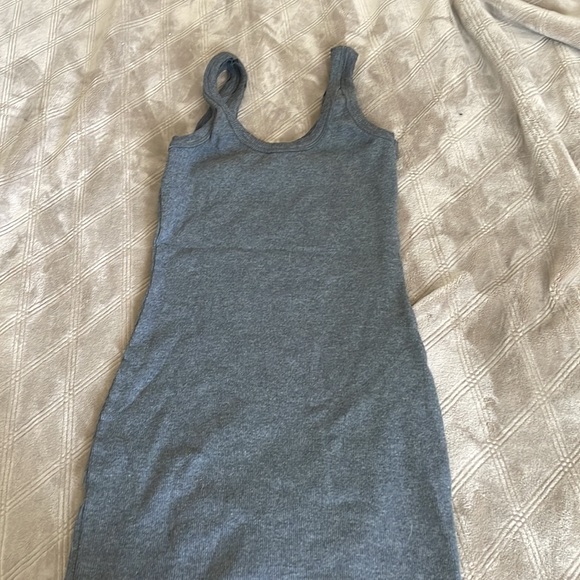 Grey ribbed tank dress - Picture 2 of 3